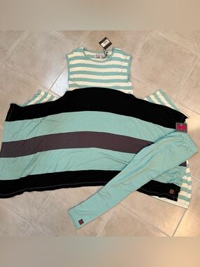 KidCuteTure Sz 12 Turquoise White Tunic & Capris NWT